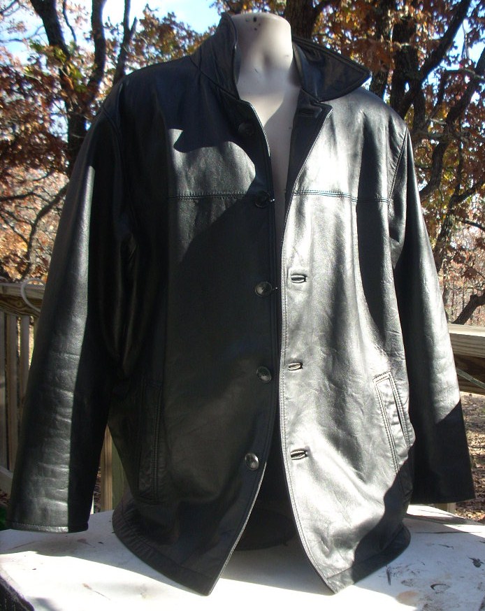 Designer leather jacket AFTER color restoration