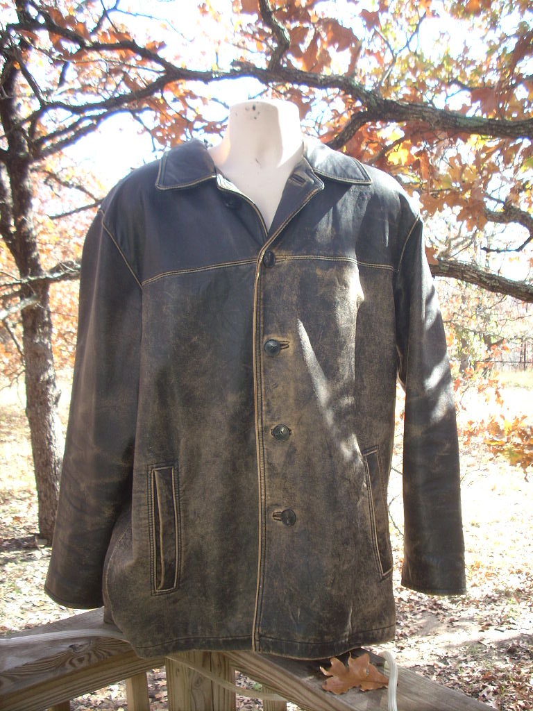 A really nice designer jacket, BEFORE color restoration.